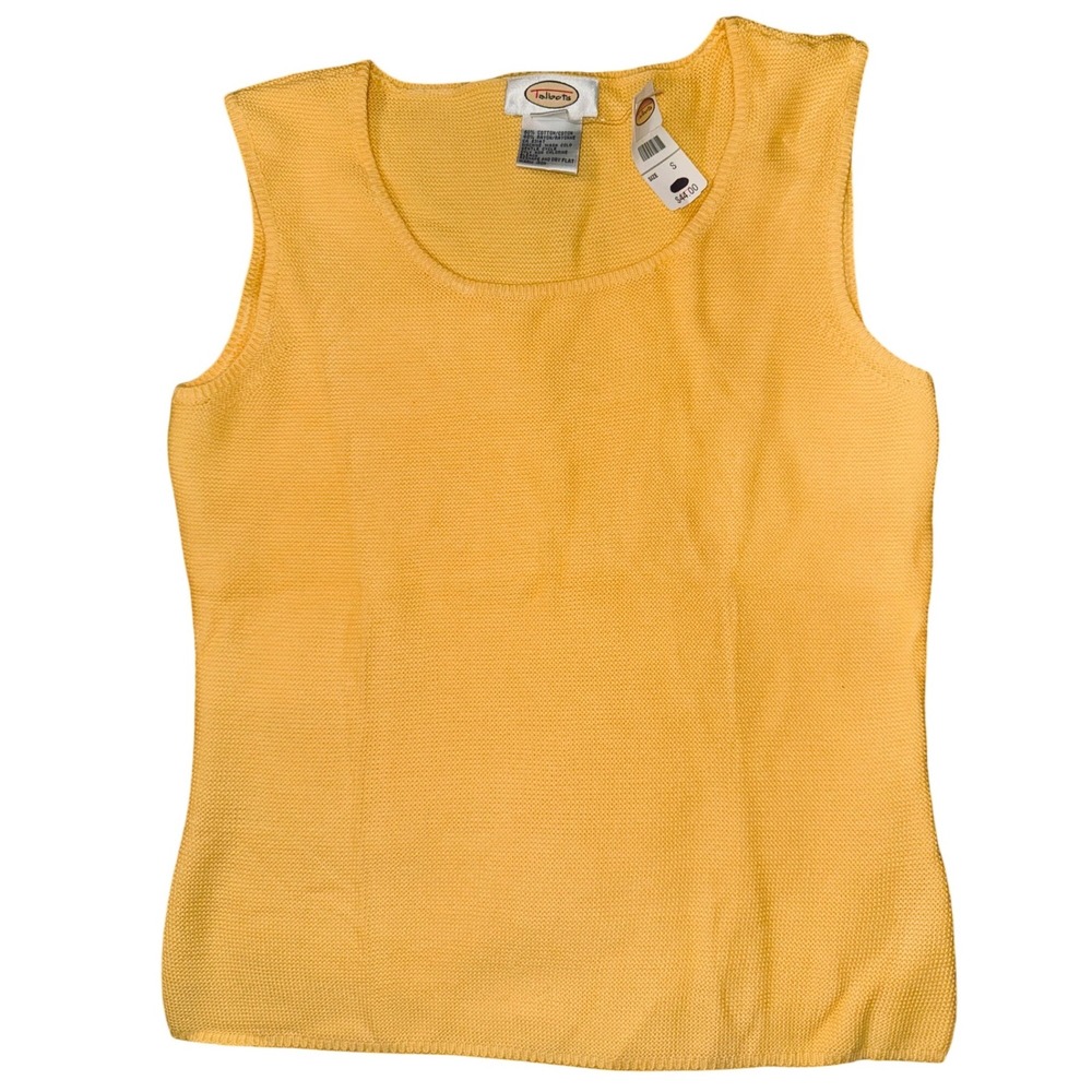 Talbots Women's Yellow Knit Sleeveless Tank Top Size Small NEW